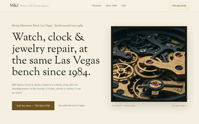 M&I Watch, Clock & Jewelry Experts rebuild