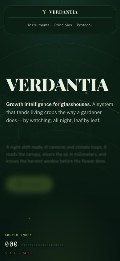 Verdantia garden specimen on mobile 390px