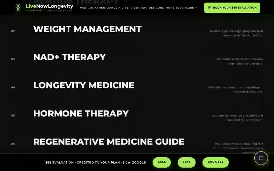 LiveNow Longevity website case-study poster